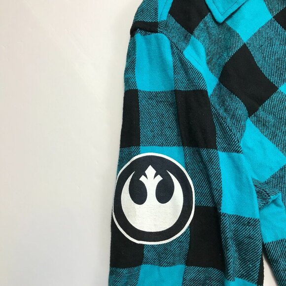 STAR WARS Graphic R2-D2 Men Multi-Color Cotton Plaid 2XL Designer Rare Shirt - Picture 8 of 8